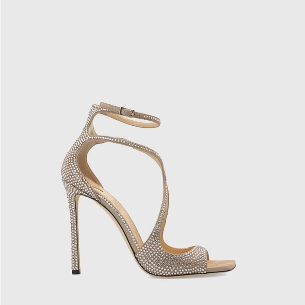 ◼️NW BOX *Sienna Rossi Elegant Tan Strappy Heels with Rhinestones size 35 - Picture 3 of 9